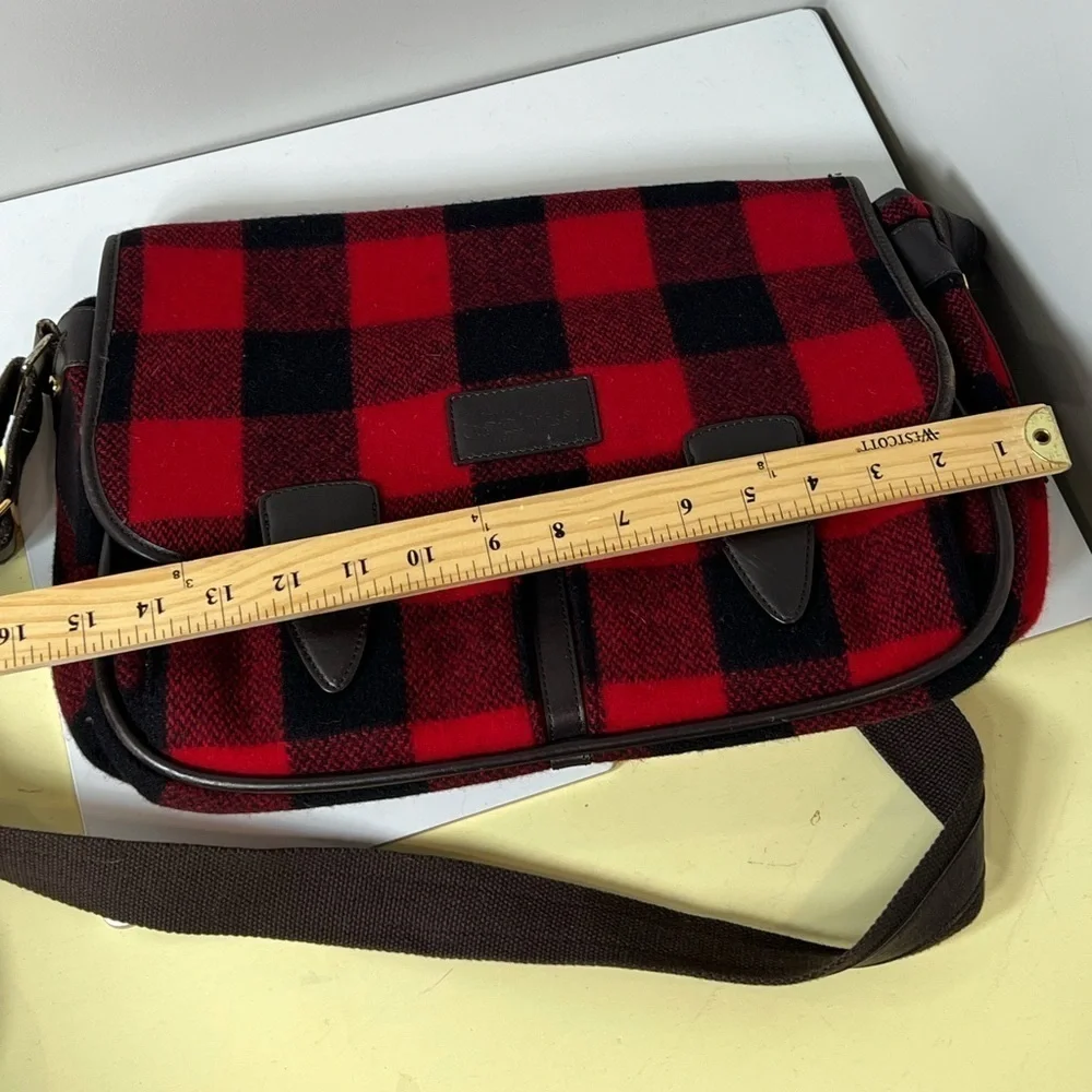 Brooks Brothers x Woolrich Made in USA Tartan Plaid Wool Messenger Bag Flagship